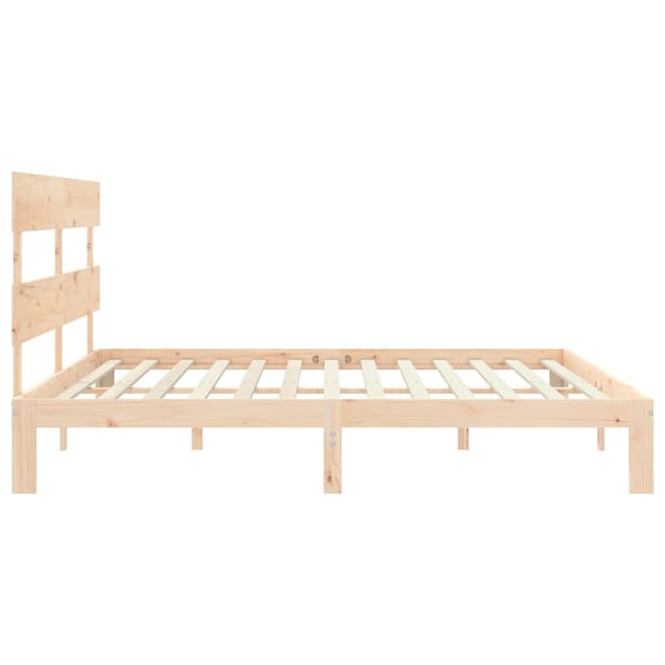 vidaXL Sengeramme med hodegavl 200x200 cm heltre
