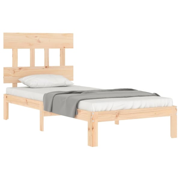 vidaXL Sengeramme med hodegavl 90x200 cm heltre