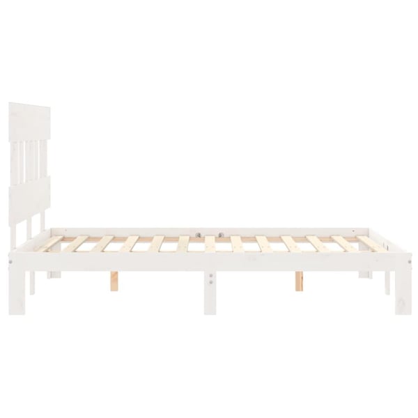 vidaXL Sengeramme med hodegavl hvit 120x200 cm heltre