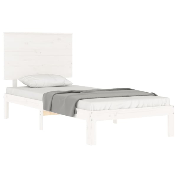 vidaXL Sengeramme med hodegavl hvit 100x200 cm heltre