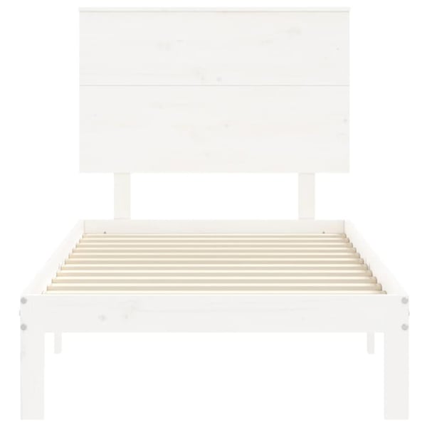 vidaXL Sengeramme med hodegavl hvit 100x200 cm heltre