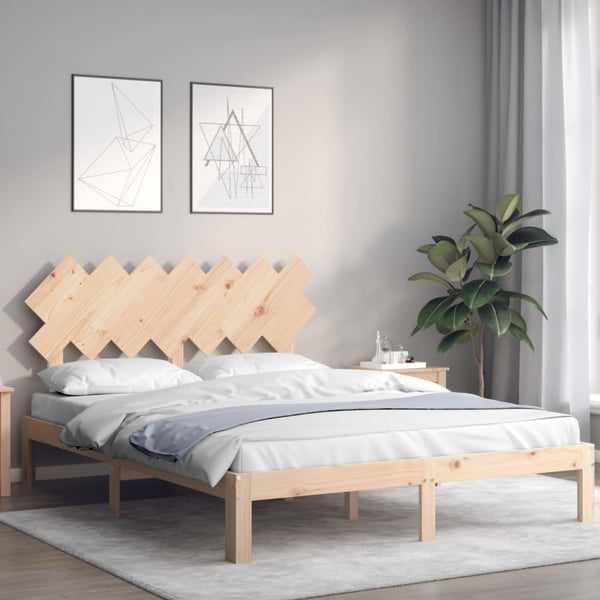 vidaXL Sengeramme med hodegavl 5FT King Size heltre