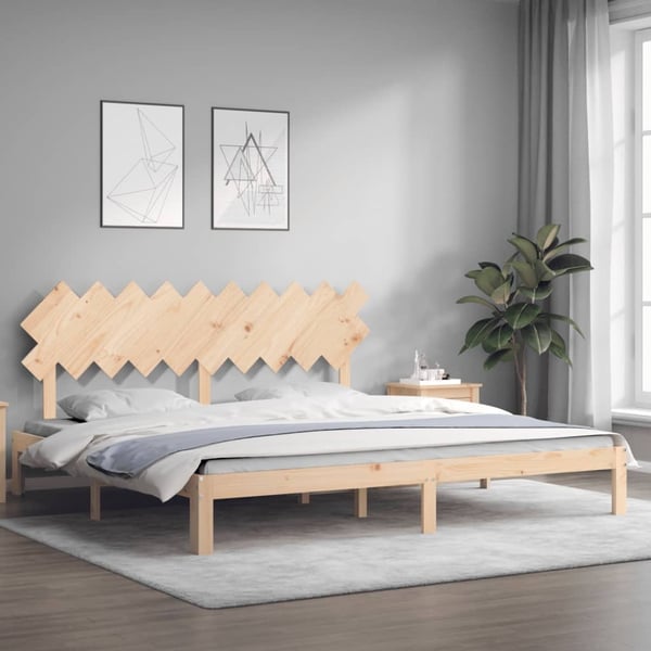 vidaXL Sengeramme med hodegavl 200x200 cm heltre