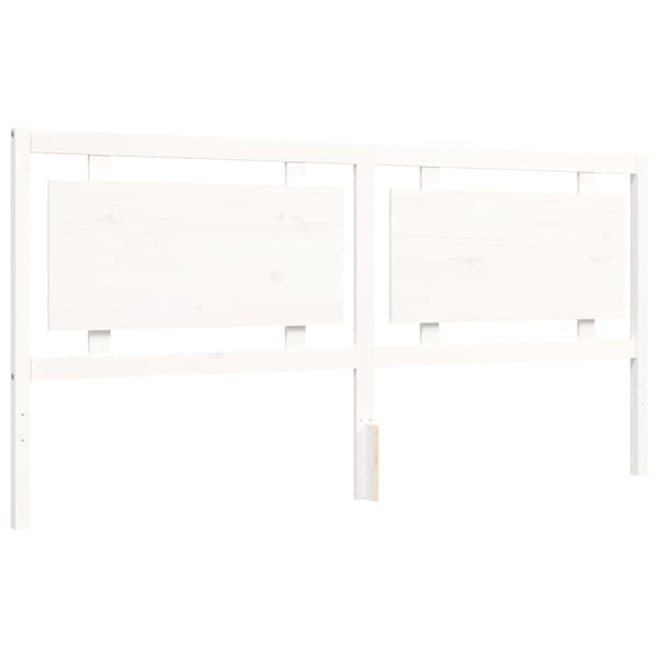 vidaXL Sengeramme med hodegavl hvit 200x200 cm heltre