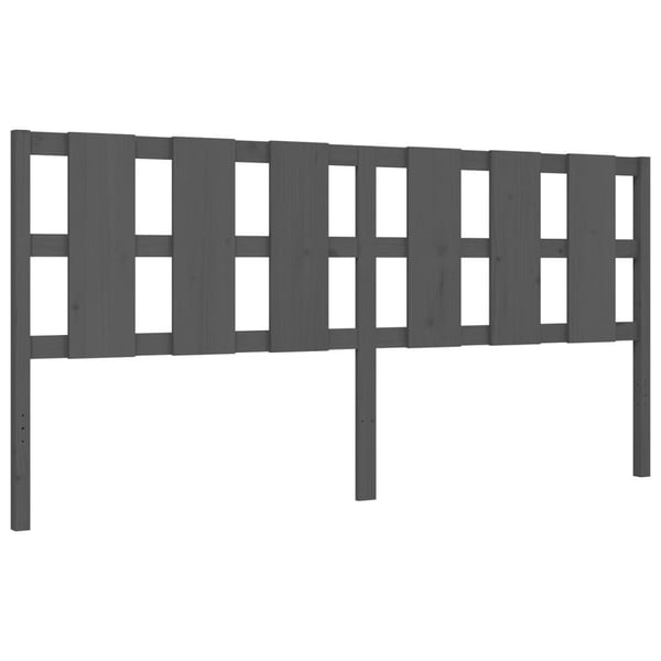 vidaXL Sengeramme med hodegavl grå 200x200 cm heltre