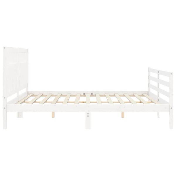 vidaXL Sengeramme med hodegavl hvit 200x200 cm heltre