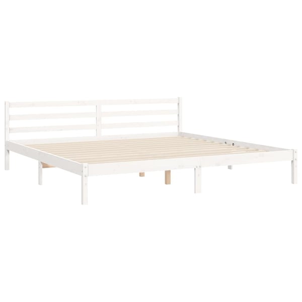 vidaXL Sengeramme med hodegavl hvit 200x200 cm heltre