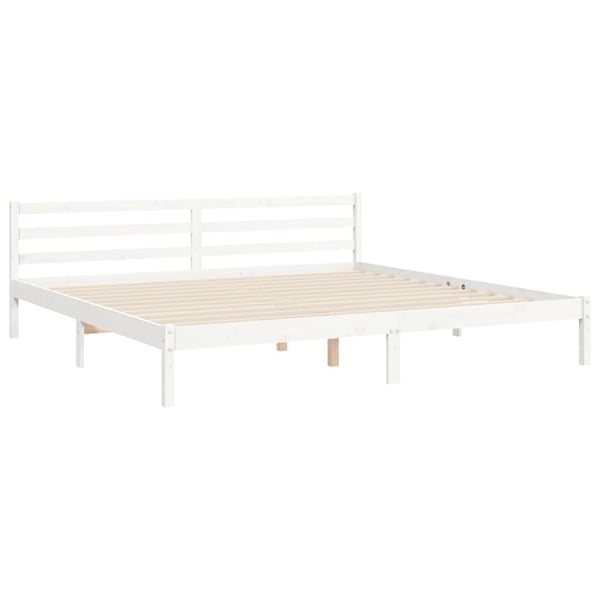 vidaXL Sengeramme med hodegavl hvit 200x200 cm heltre