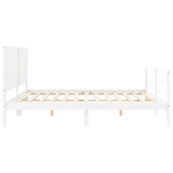 vidaXL Sengeramme med hodegavl hvit 200x200 cm heltre