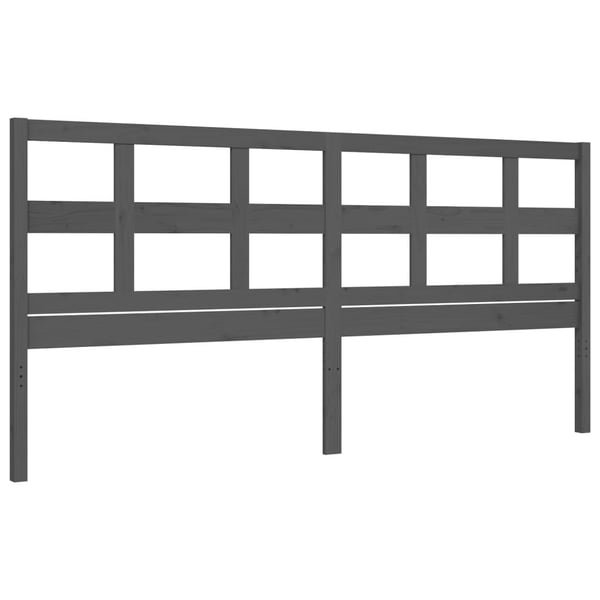 vidaXL Sengeramme med hodegavl grå 200x200 cm heltre