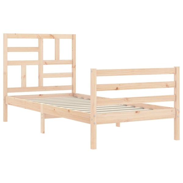 vidaXL Sengeramme med hodegavl 100x200 cm heltre