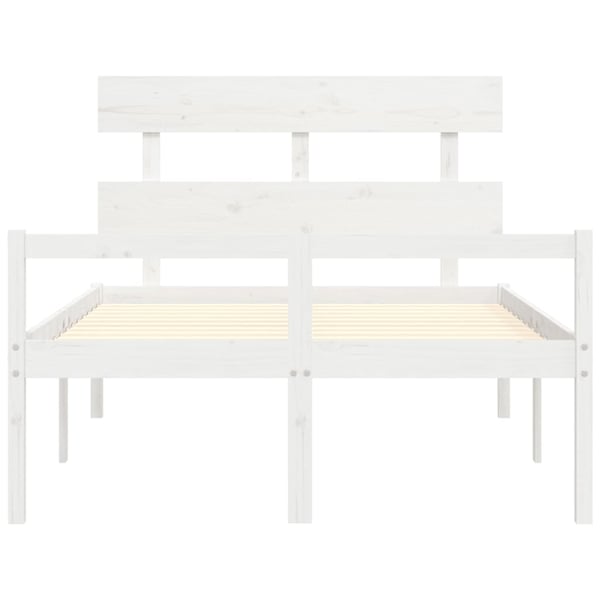 vidaXL Sengeramme med hodegavl hvit 120x200 cm heltre