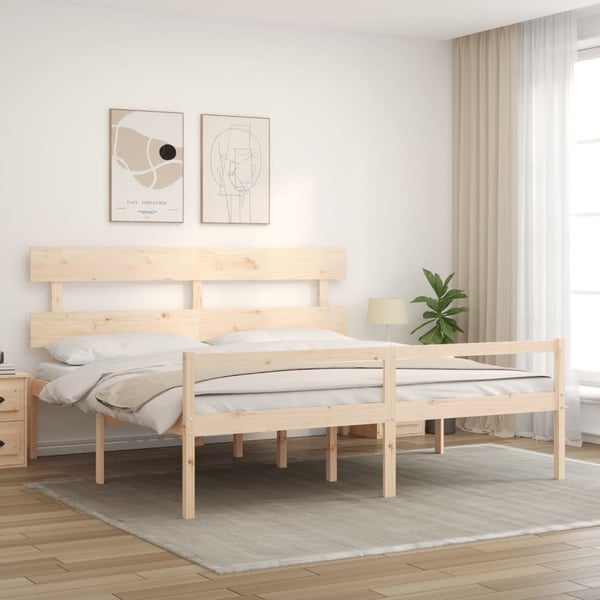vidaXL Sengeramme med hodegavl 6FT Super King heltre