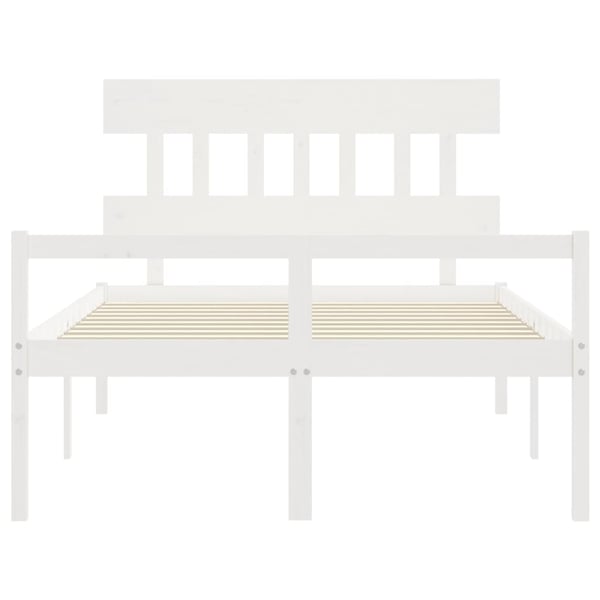 vidaXL Sengeramme med hodegavl hvit 120x200 cm heltre