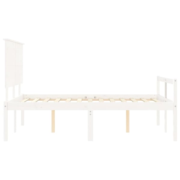 vidaXL Sengeramme med hodegavl hvit 140x190 cm heltre