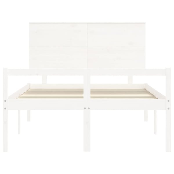 vidaXL Sengeramme med hodegavl hvit 140x200 cm heltre