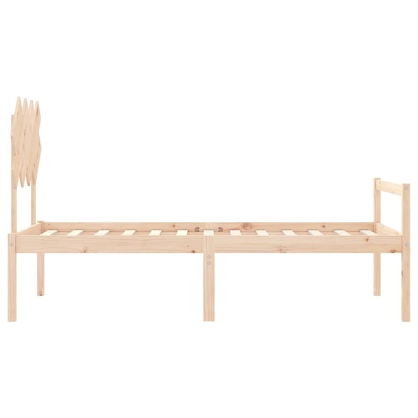 vidaXL Sengeramme med hodegavl 3FT single heltre