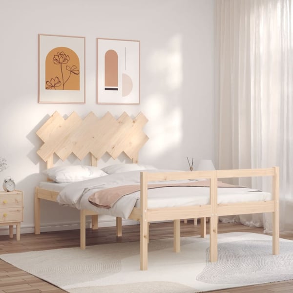 vidaXL Sengeramme med hodegavl 4FT small double heltre