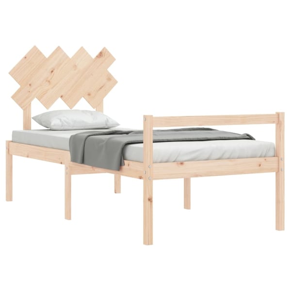 vidaXL Sengeramme med hodegavl 90x200 cm heltre