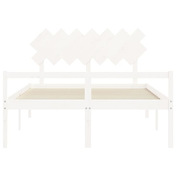 vidaXL Sengeramme med hodegavl hvit 140x190 cm heltre