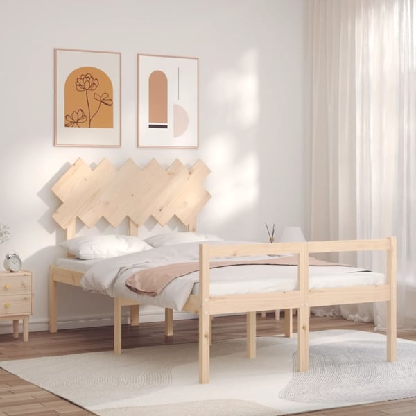 vidaXL Sengeramme med hodegavl 120x200 cm heltre
