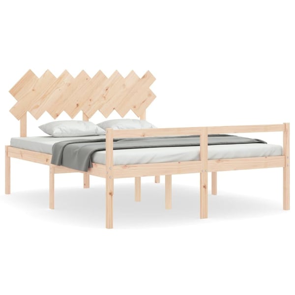 vidaXL Sengeramme med hodegavl 160x200 cm heltre