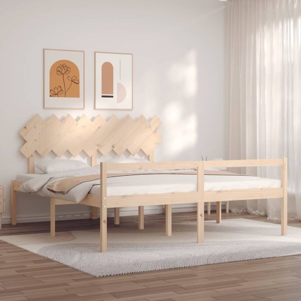 vidaXL Sengeramme med hodegavl 6FT Super King heltre