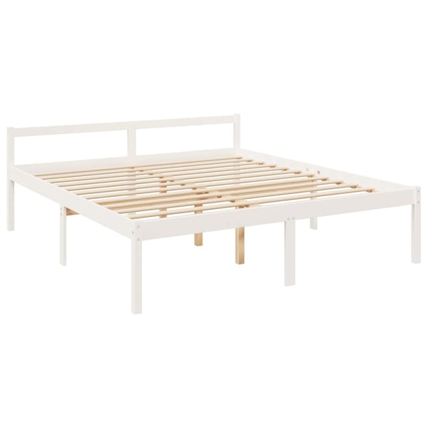 vidaXL Sengeramme med hodegavl hvit 200x200 cm heltre