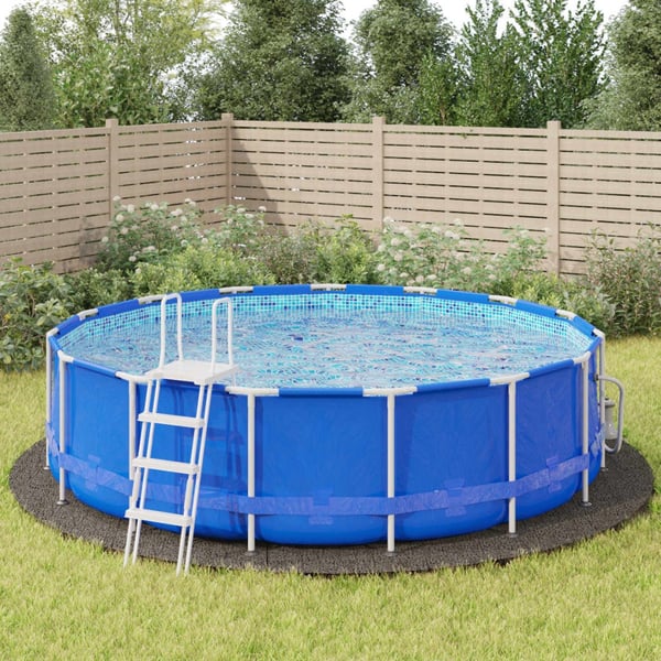vidaXL Bunnmatte lysegrå Ø550 cm polyester geotekstil