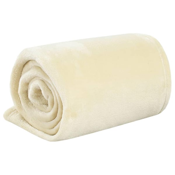 vidaXL tæppe 130x170 cm polyester cremefarvet