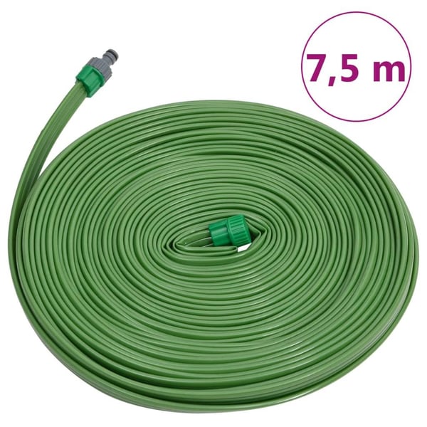 vidaXL Sprinklerslange 3 kanaler grønn 7,5 m PVC