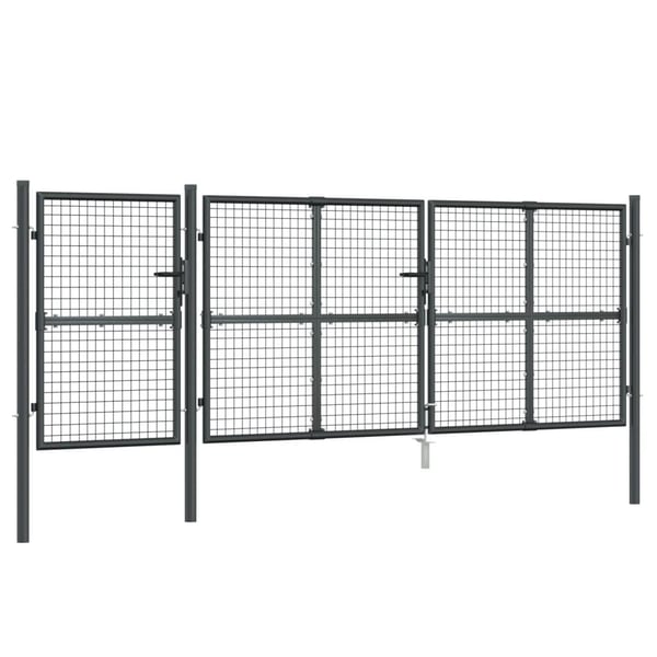 vidaXL havelåge i net antracitgrå 400x125 cm galvaniseret stål