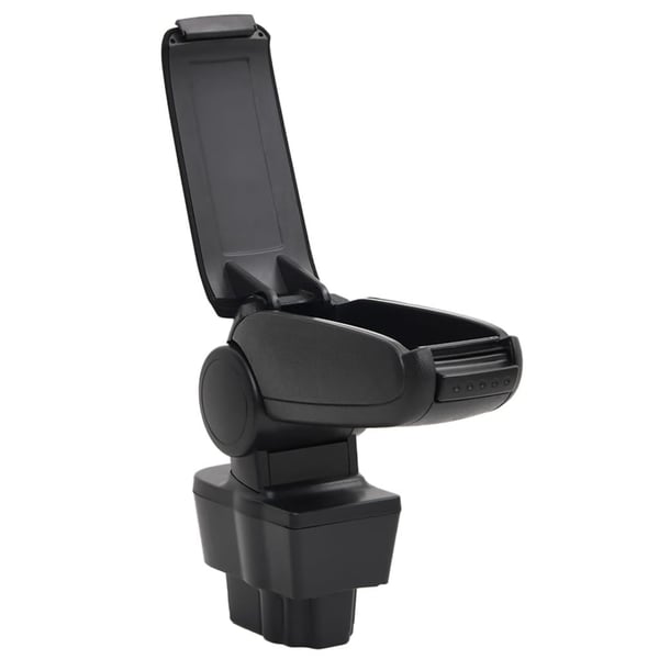 vidaXL armlæn til bil 12x37x(31-48) cm ABS sort