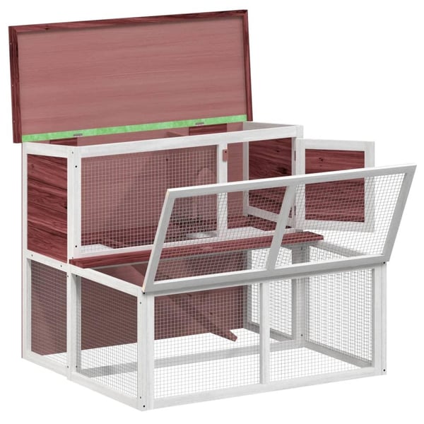 vidaXL Kaninbur mokka 102x90x84,5 cm massiv furu