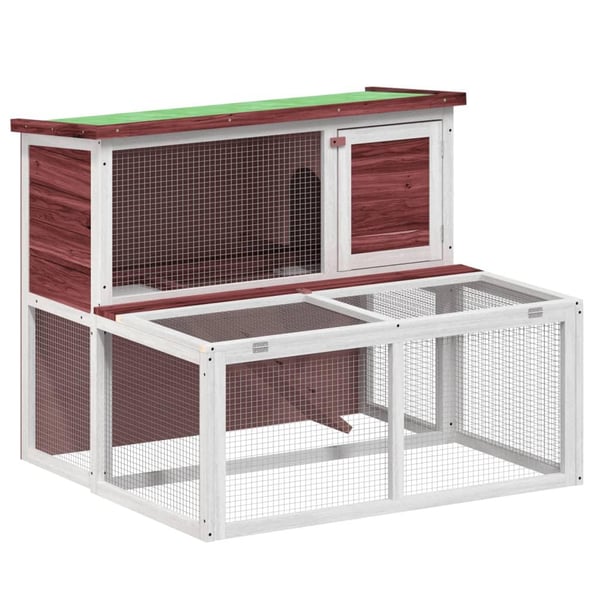 vidaXL kaninbur 102x90x84,5 cm massivt fyrretræ mokkafarvet