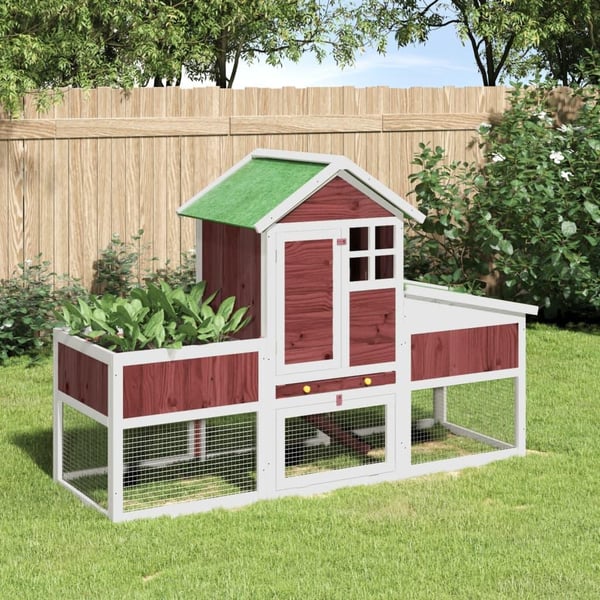 vidaXL Kaninbur mokka 170x63x113 cm massiv furu