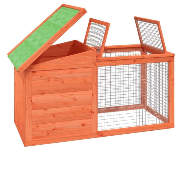 vidaXL Kaninbur brun 100,5x54x55 cm massiv furu