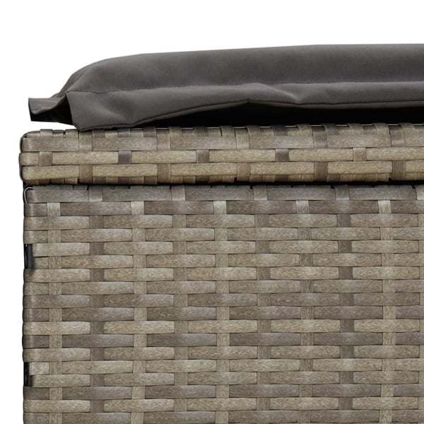 vidaXL liggestole 2 stk. med bord polyrattan grå