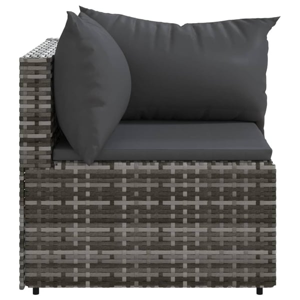 vidaXL hjørnemoduler til havesofa 2 stk. med hynder polyrattan grå