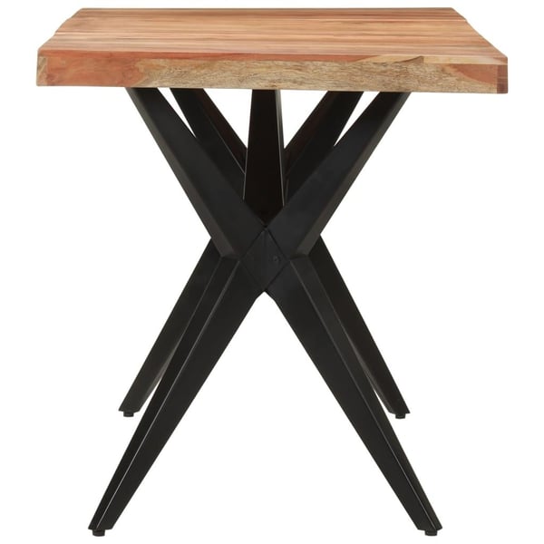 vidaXL Spisebord svart 140x70x76 cm heltre akasie