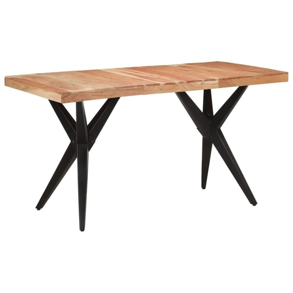 vidaXL Spisebord svart 140x70x76 cm heltre akasie