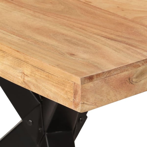 vidaXL spisebord 180x90x77 cm massivt akacietræ sort