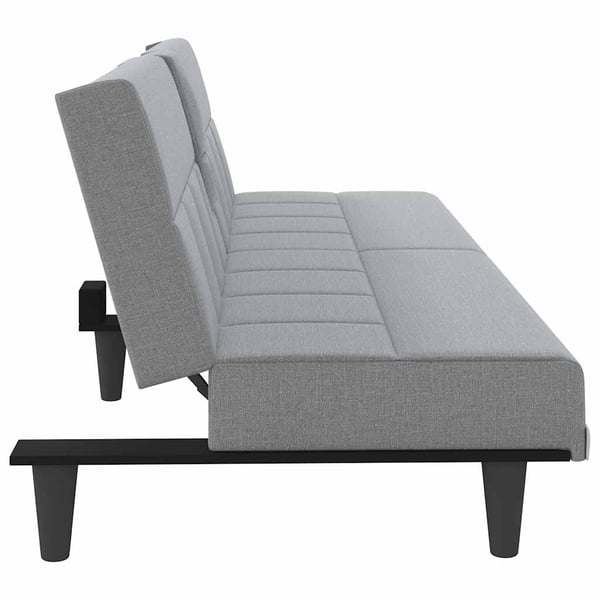 vidaXL sovesofa med kopholdere stof lysegrå