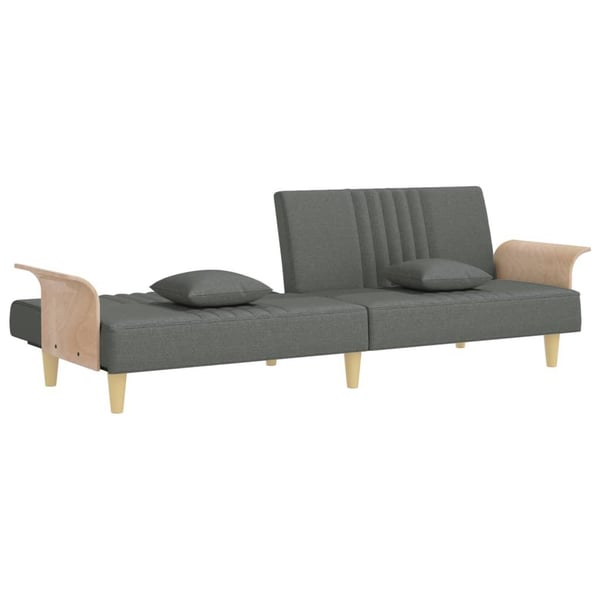 vidaXL Bäddsoffa med armstöd mörkgrå tyg