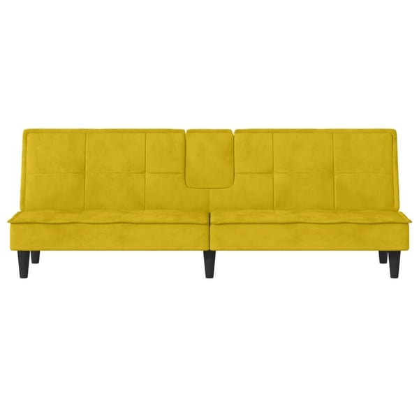 vidaXL sovesofa med kopholdere velour gul