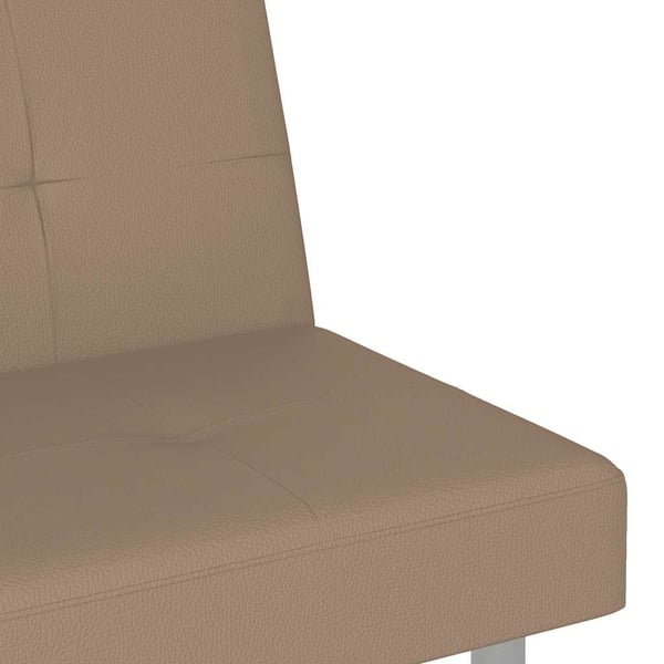 vidaXL sovesofa med kopholdere kunstlæder cappuccinofarvet