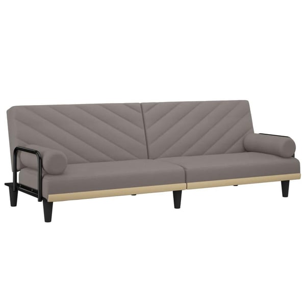 vidaXL sovesofa med armlæn stof gråbrun