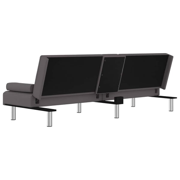 vidaXL sovesofa med kopholdere kunstlæder grå
