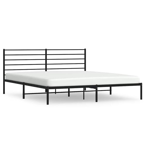 vidaXL sengeramme med sengegavl 180x200 cm metal sort