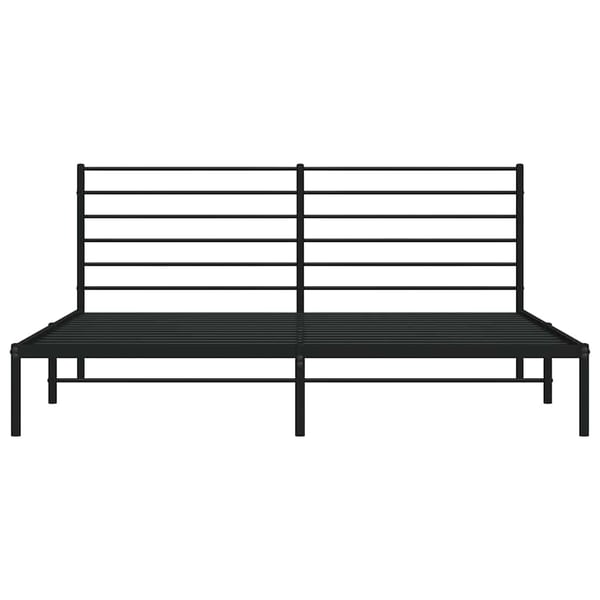 vidaXL sengeramme med sengegavl 180x200 cm metal sort